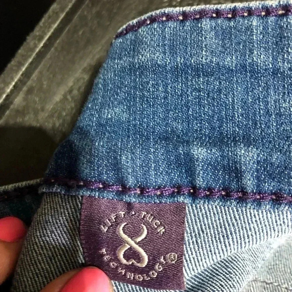 NYDJ Ankle straight leg jeans lift & tuck technology, crocheted ankle, size 14P - Picture 9 of 10